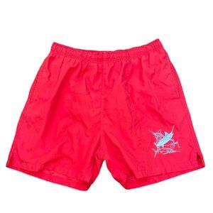 Guy Harvey By AFTCO‎ Red 5" Bathing Suit Trunks Size Large